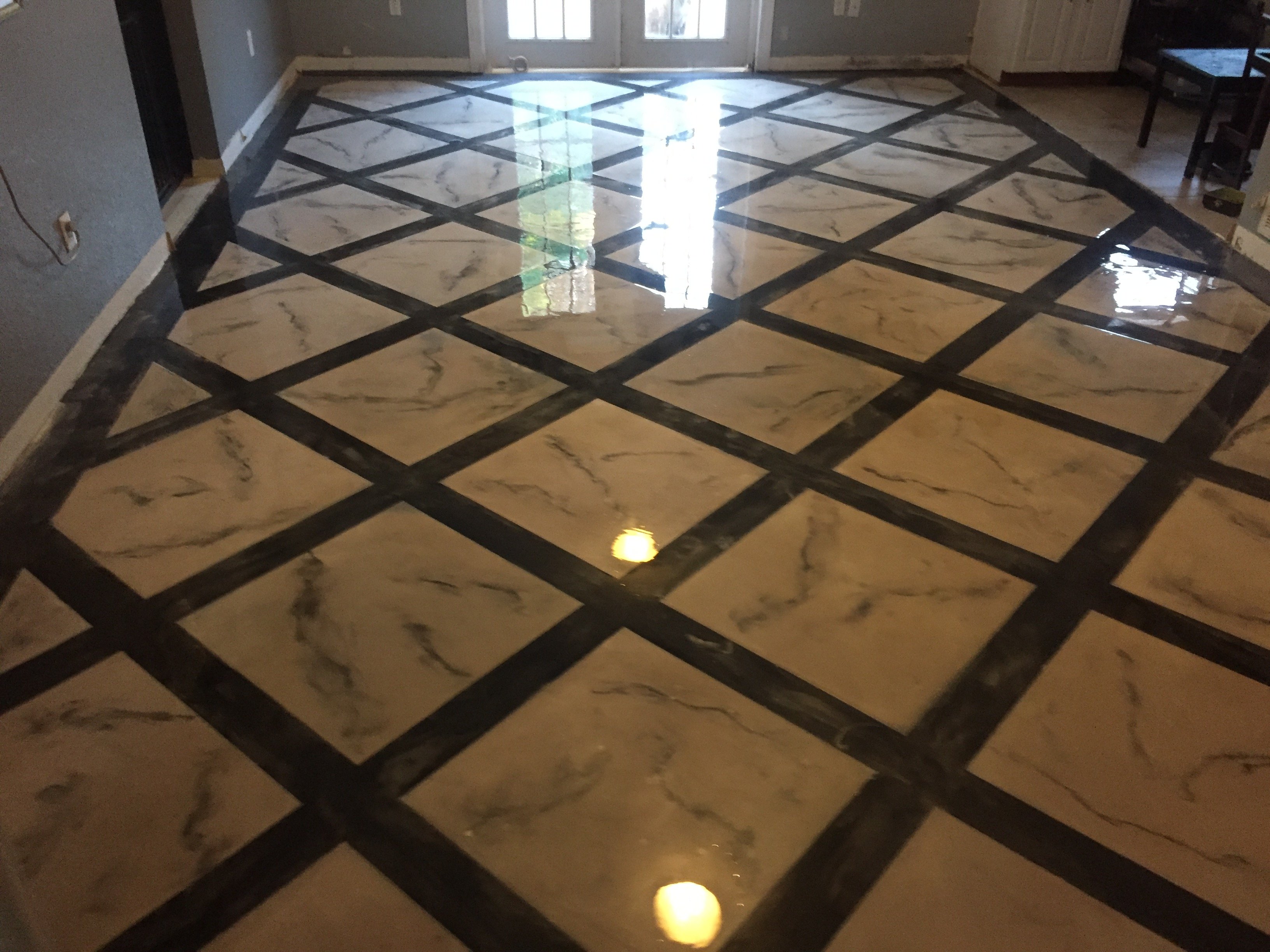 geometric epoxy flooring